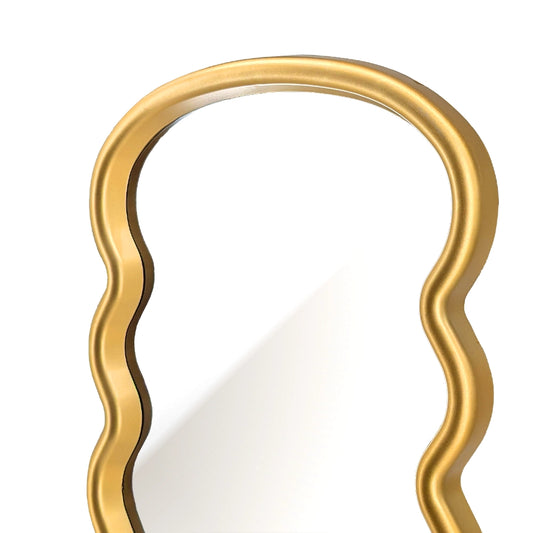 Gold Plastic Framed Mirror Wavy 55cm