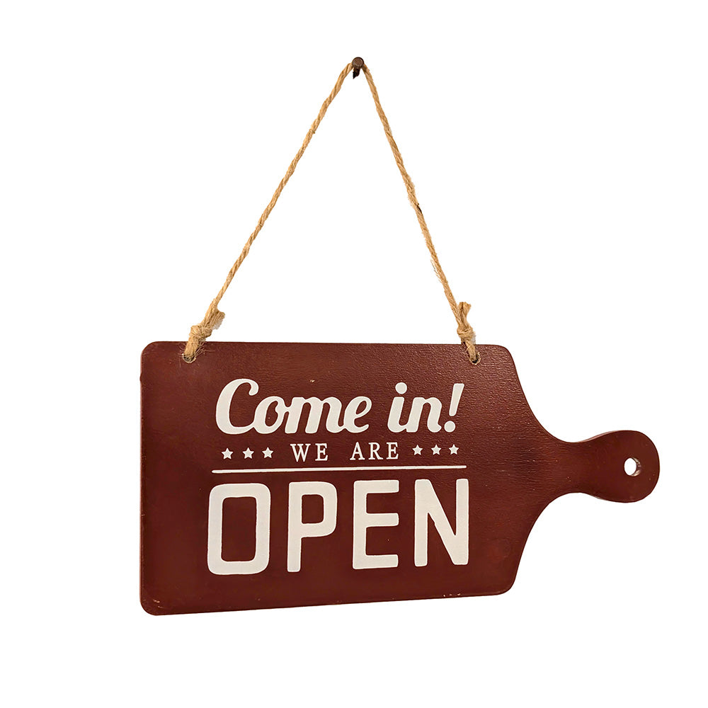 Wooden Open/Close Sign Red