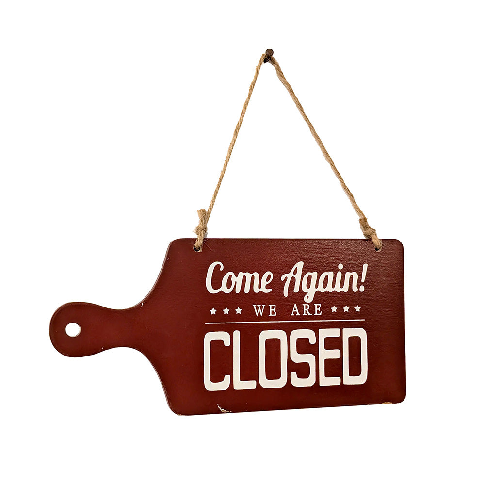 Wooden Open/Close Sign Red