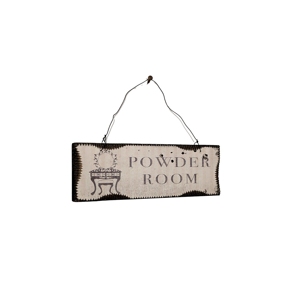 Wooden Powder Room Sign