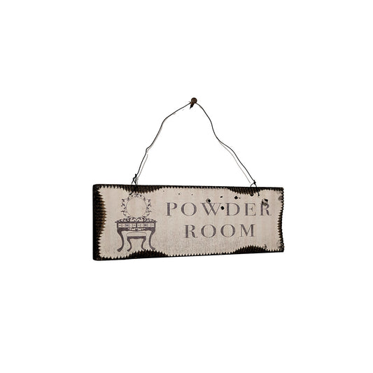 Wooden Powder Room Sign
