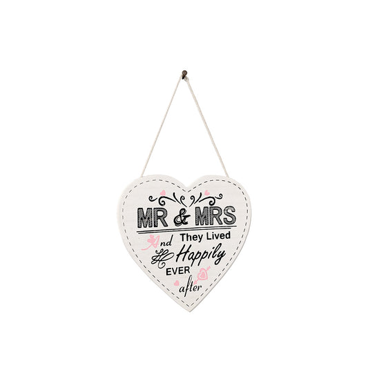 Wooden Mr & Mrs Heart Sign