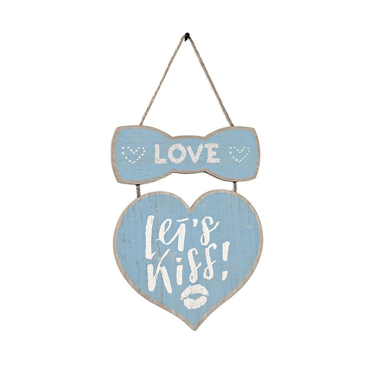 Wooden Blue Heart Sign