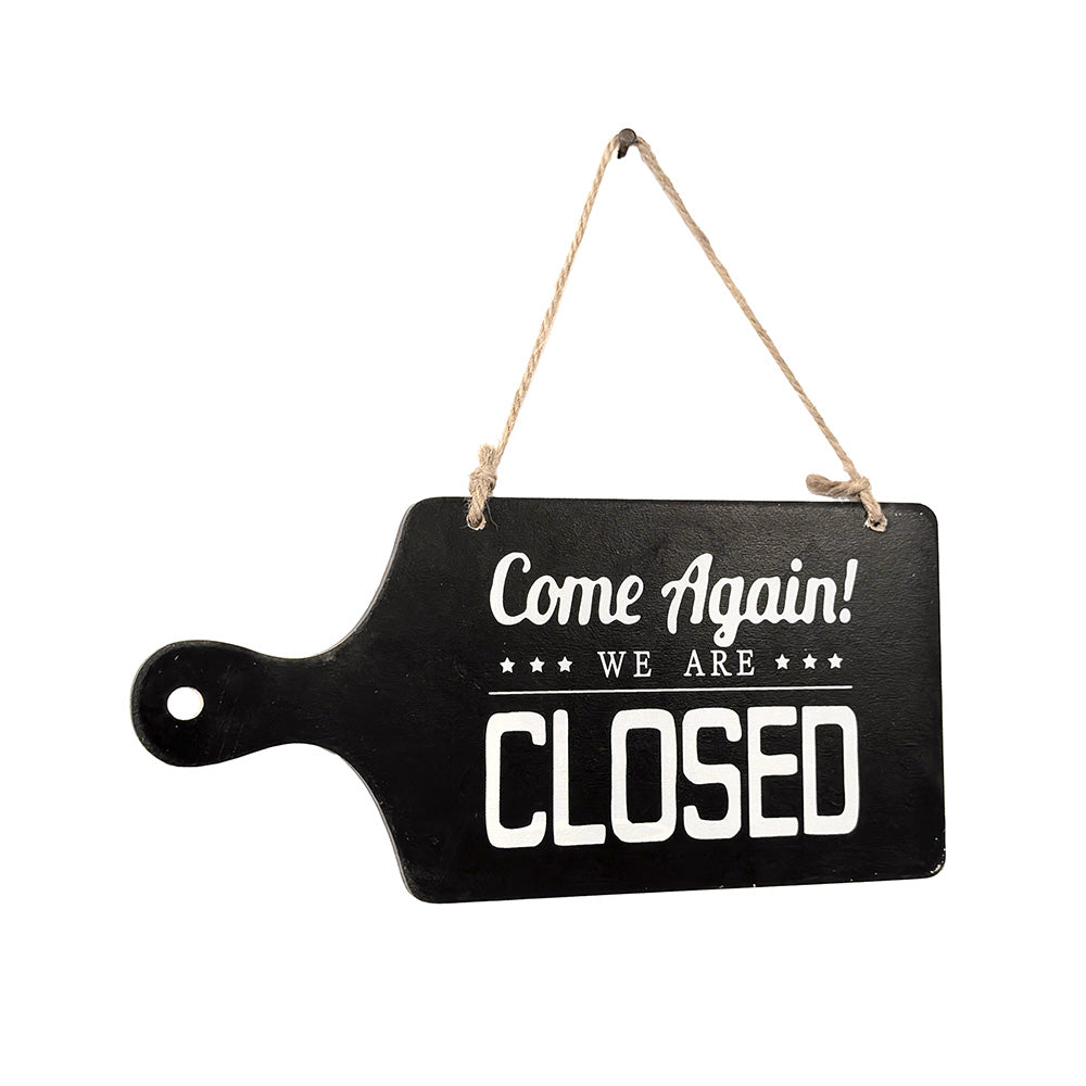 Wooden Open/Close Sign Black