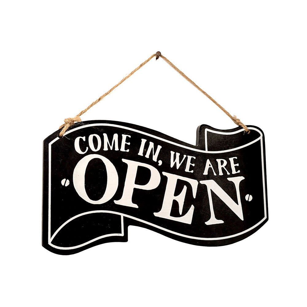Wooden Open/Close Sign Black