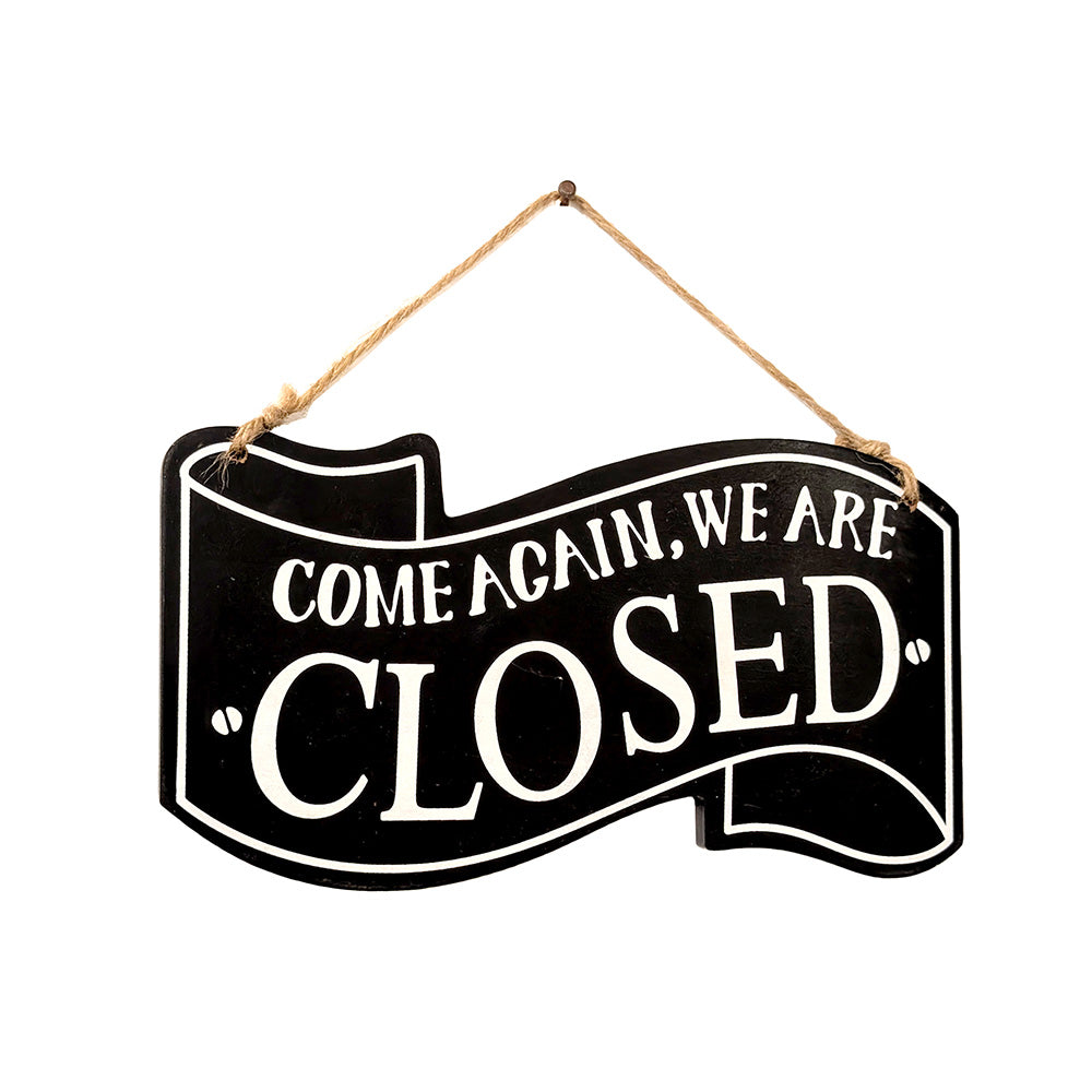 Wooden Open/Close Sign Black