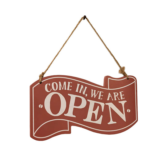 Wooden Open/Close Sign Red