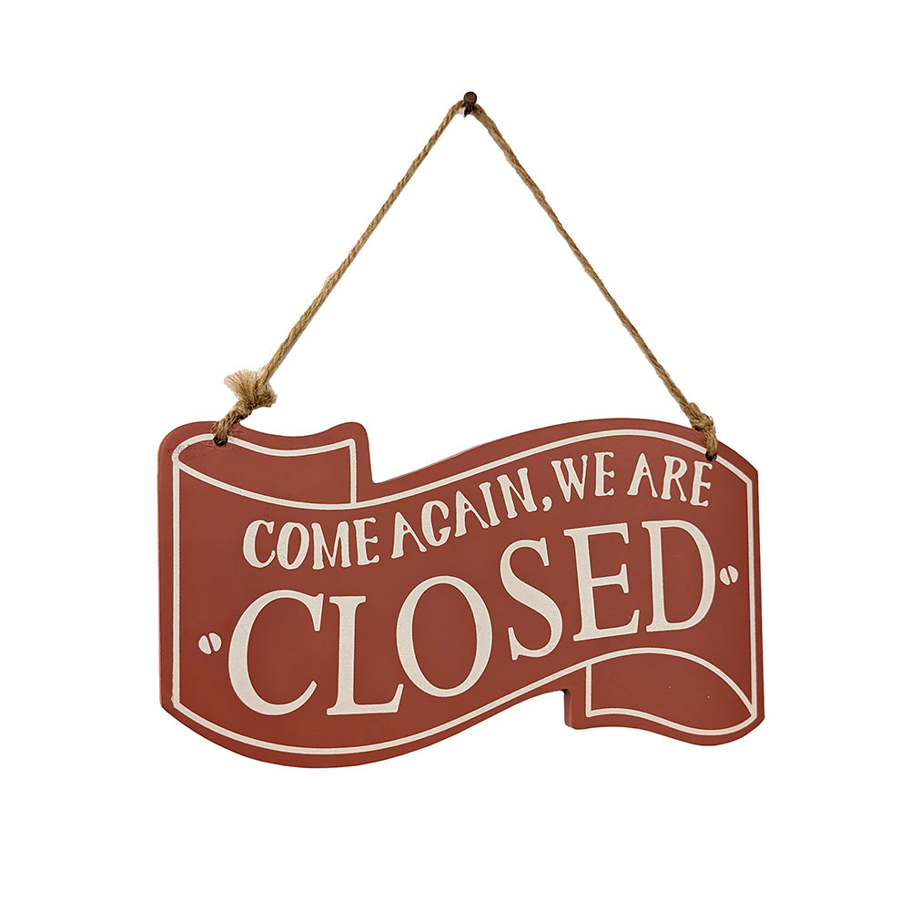 Wooden Open/Close Sign Red