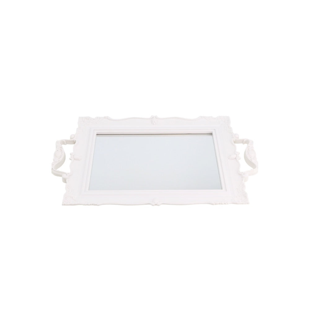 Plastic Mirror Tray White 42cm