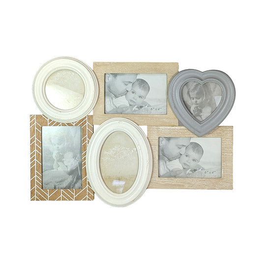 Hanging Photo Frame Wooden 6P