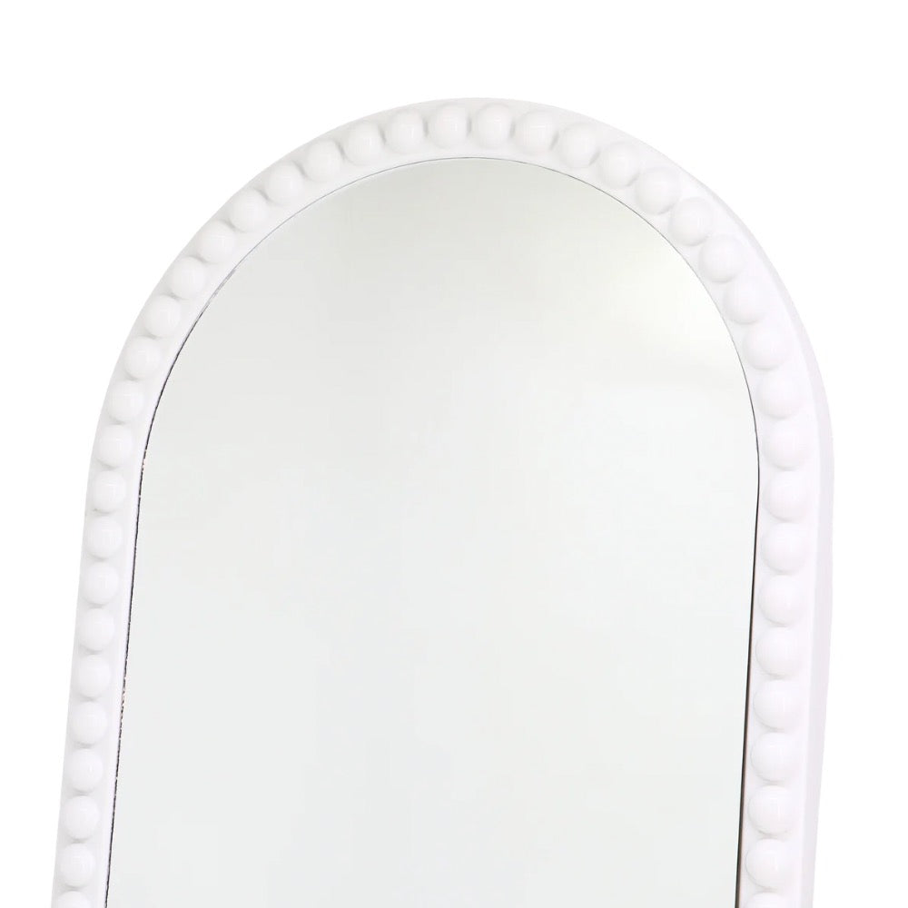 White Plastic Framed Mirror 66cm