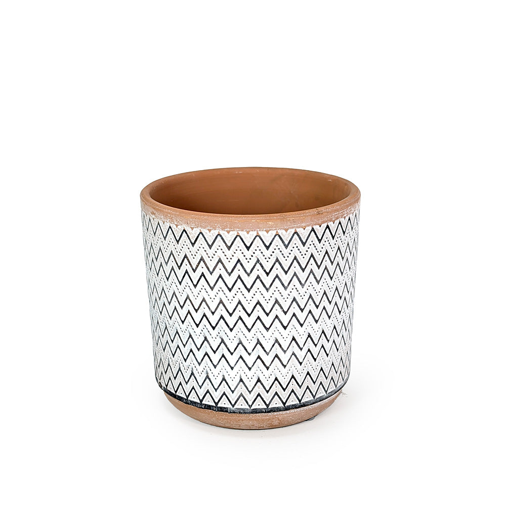 Terracotta Zigzag Planter Large