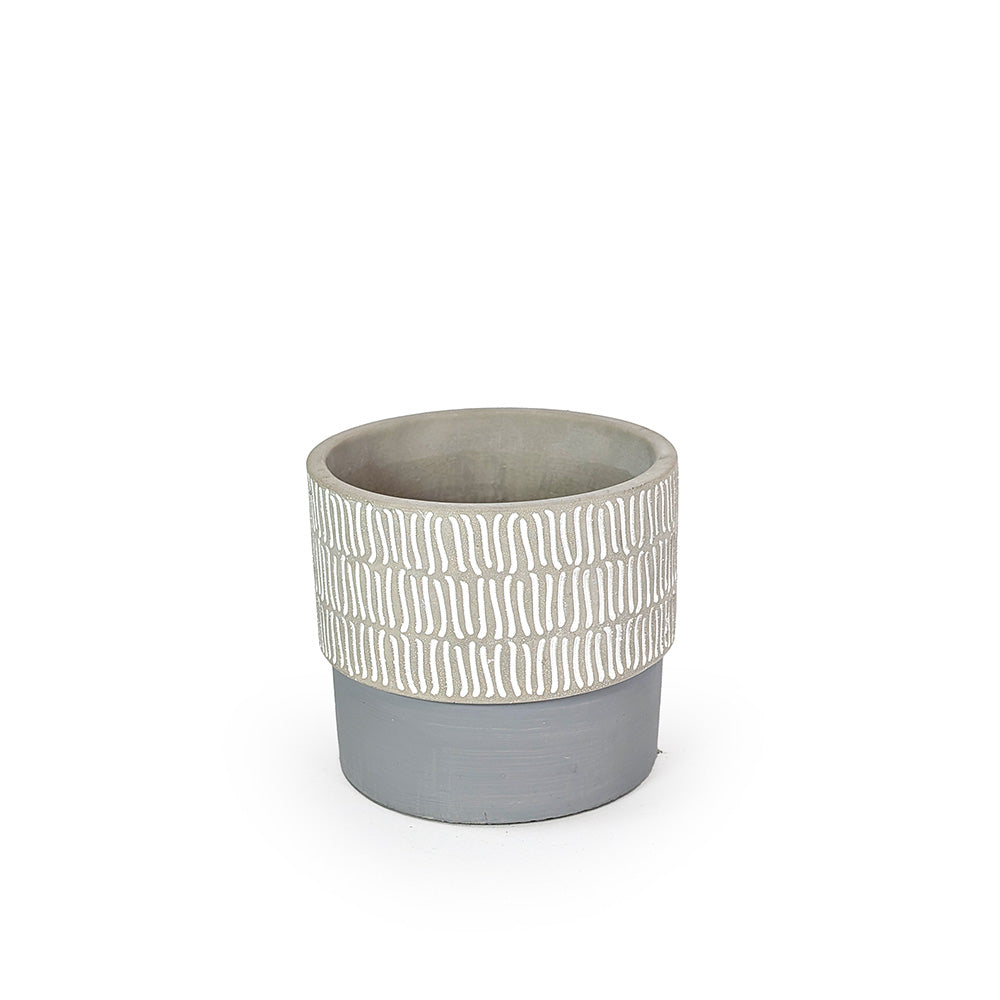 Concrete Planter Dashed Gray