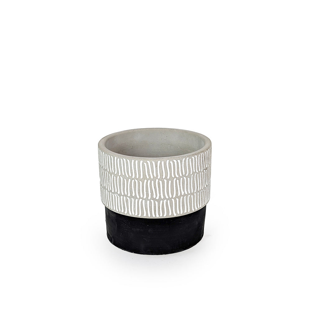 Concrete Planter Dashed Black