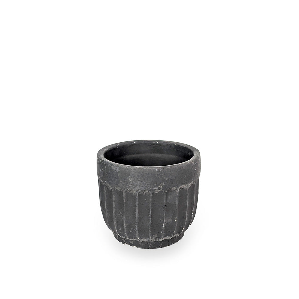 Concrete Vintage Planter Black