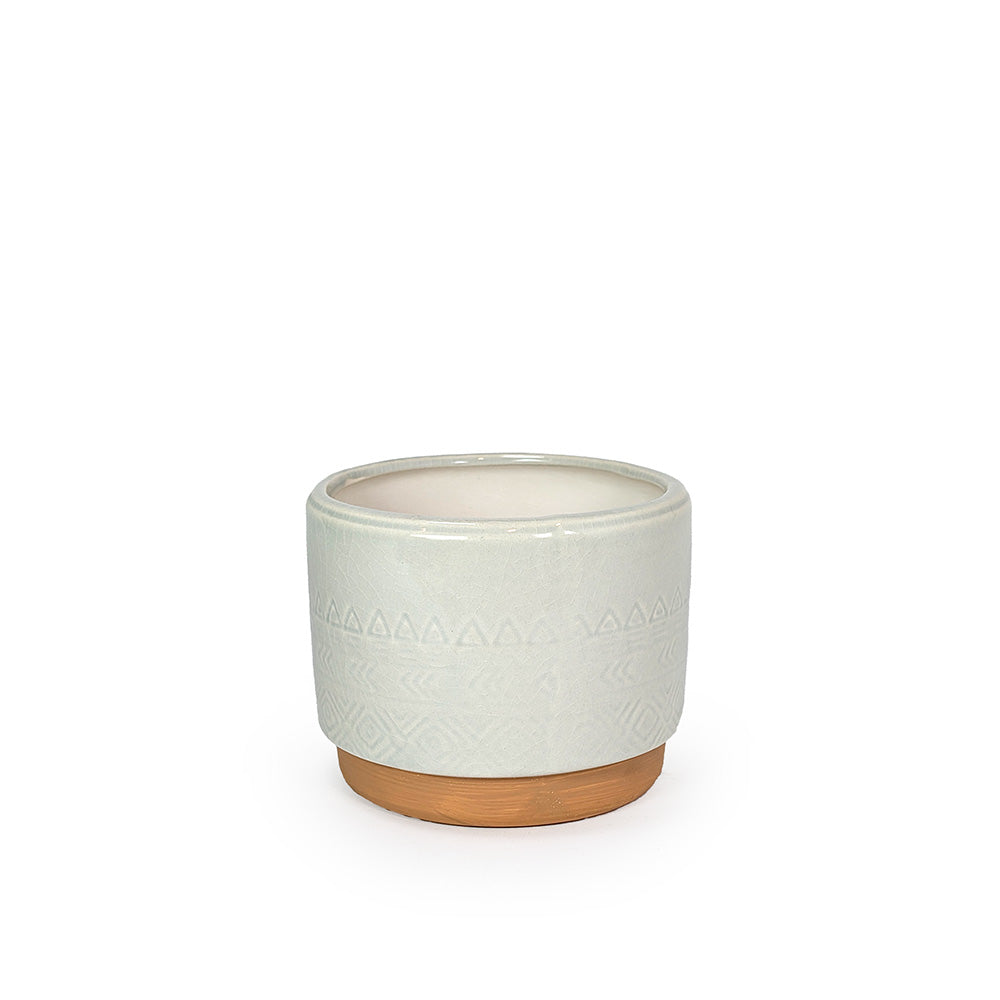Ceramic Tribal Planter Gray