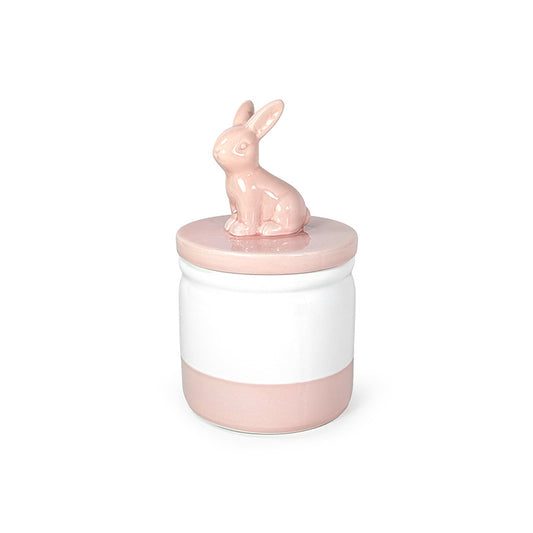 Ceramic Jar w/ Lid Pink Small