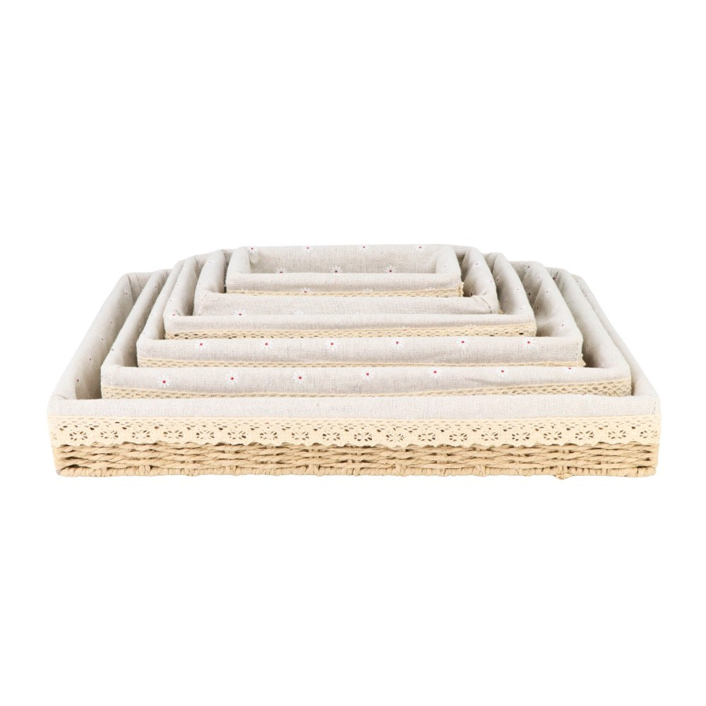Basket w/ Fabric Lining Beige