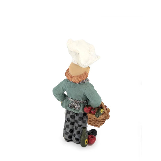 Resin Doll Chef w/ Basket 17cm
