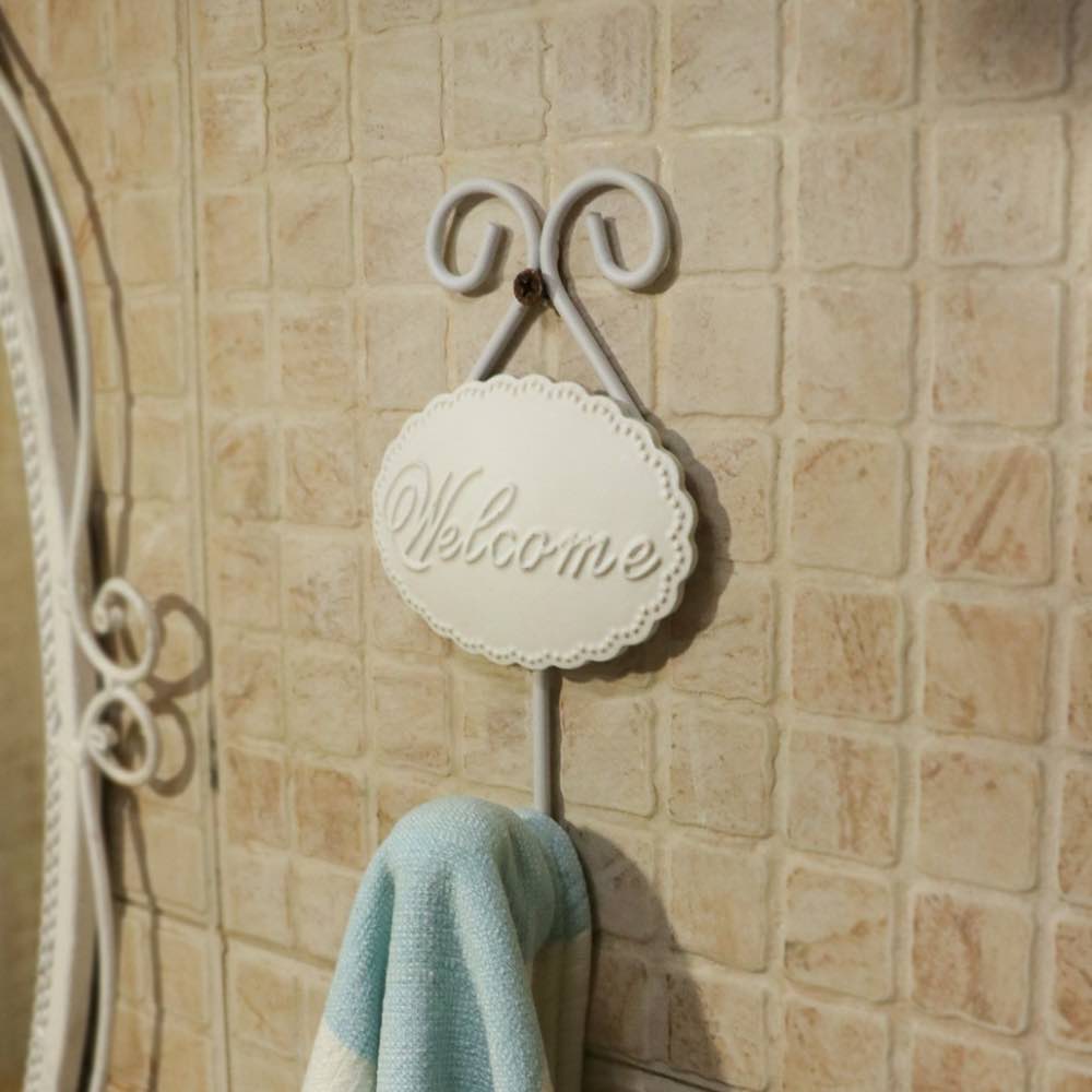 White Resin Coat Hanger Welcome
