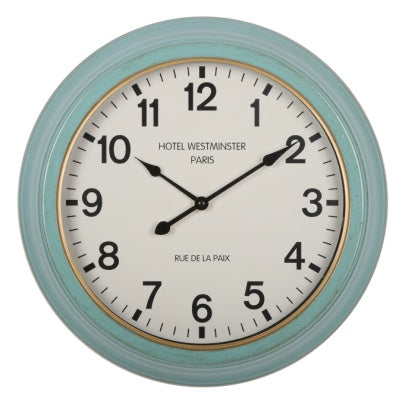 Blue Retro Metal Wall Clock