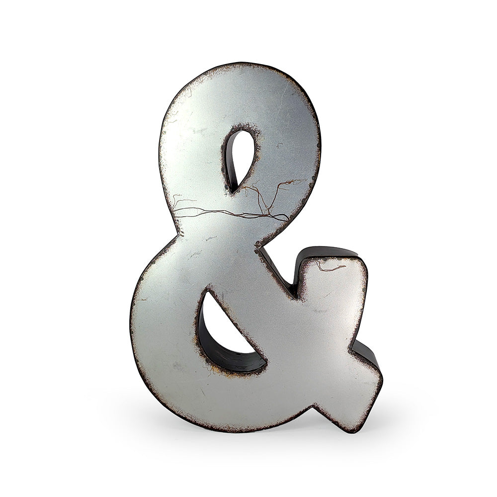 Metal '&' Sign Silver Finish