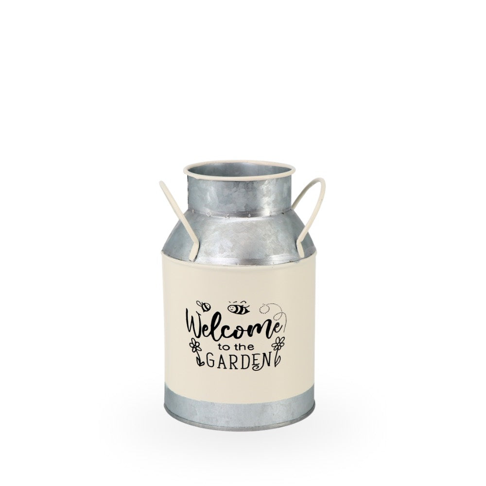 Tin Planter Welcome Small