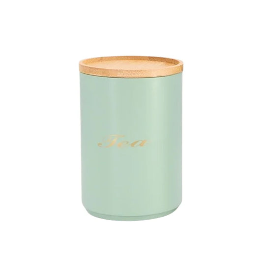 Turqoise Enamel Metal Sugar Coffee Tea Canisters