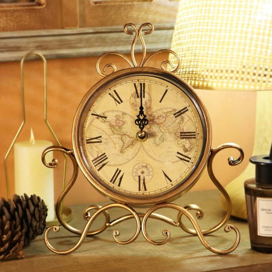 Vintage Metal Table Clock 27cm