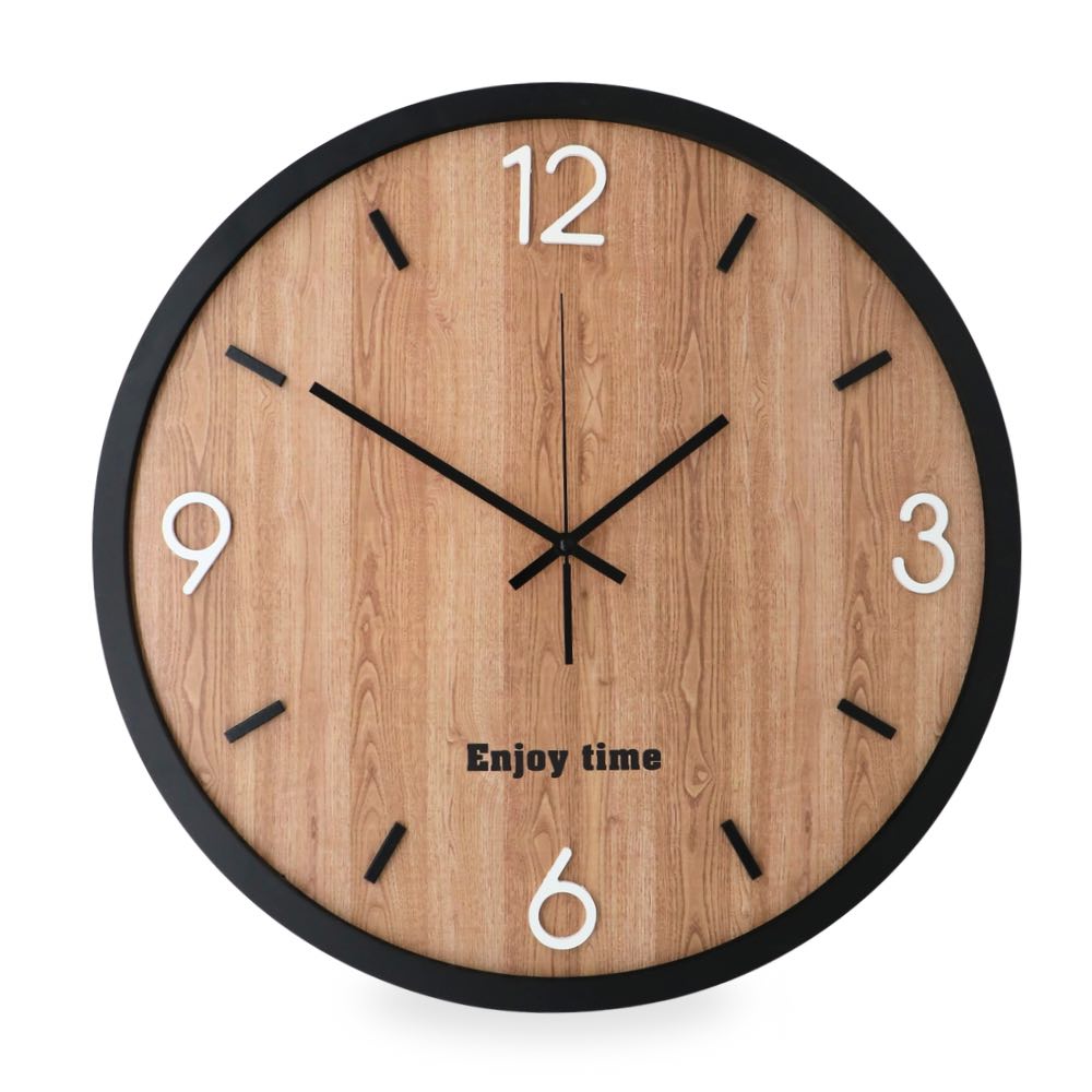 Wooden Black Modern Wall Clock