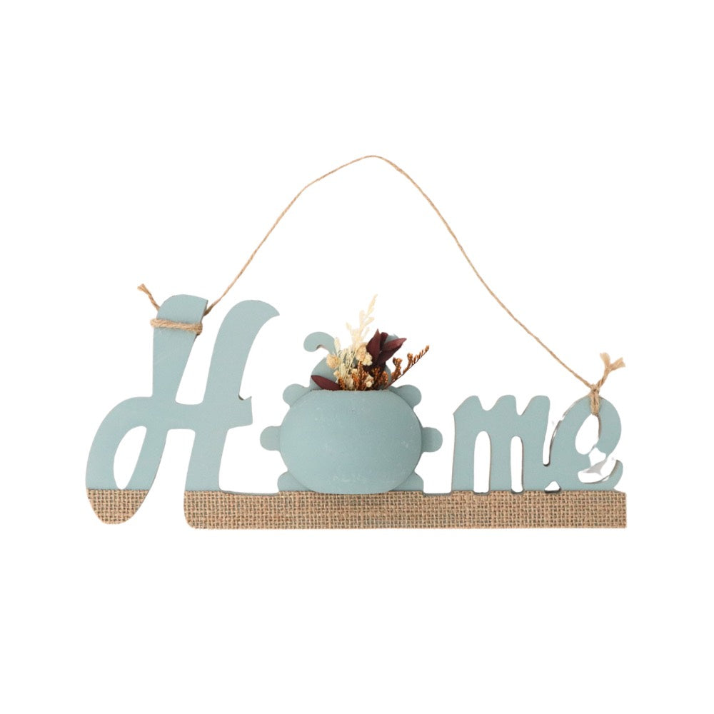 Wooden Sign Home Blue