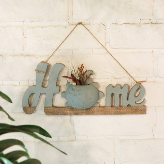 Wooden Sign Home Blue