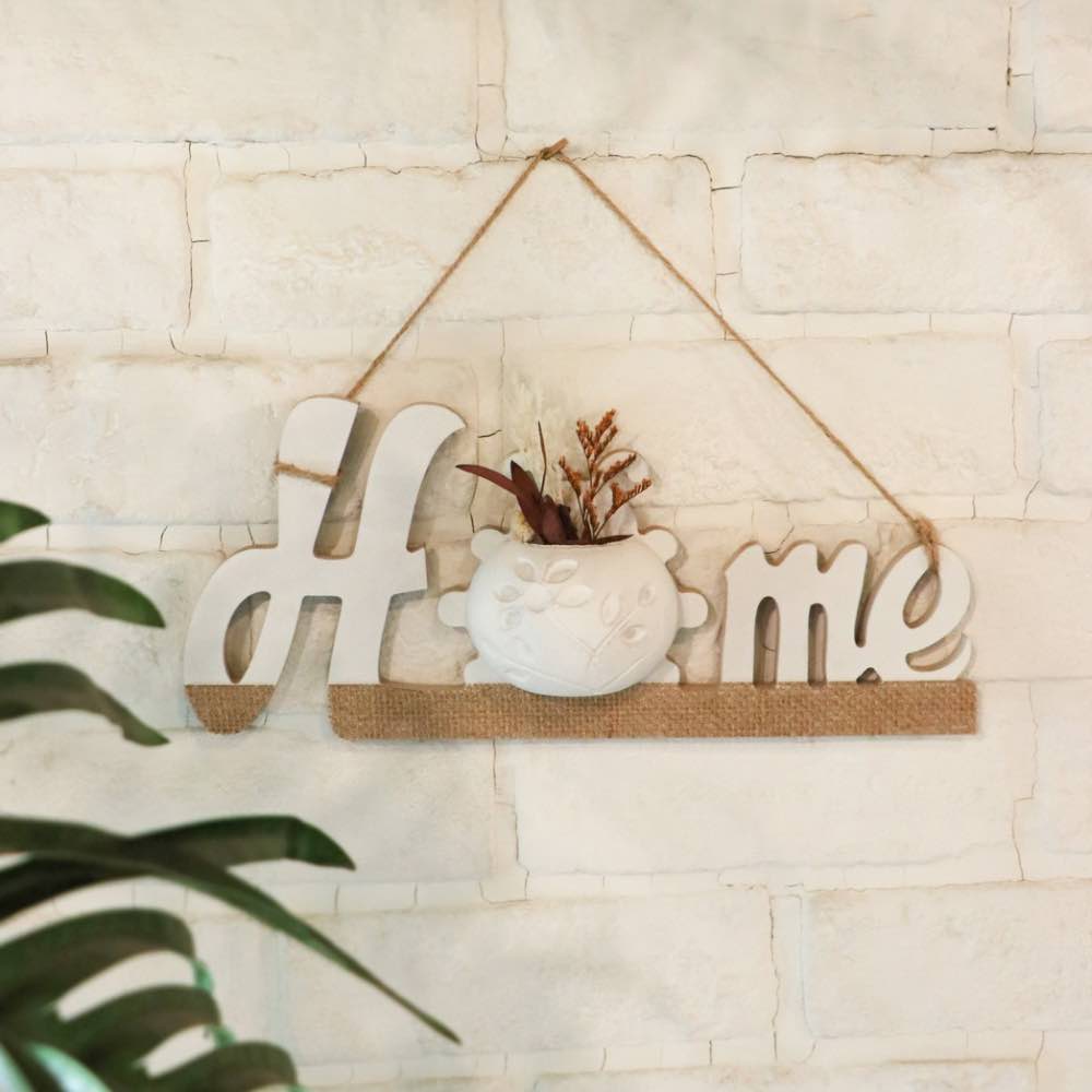 Wooden Sign Home White
