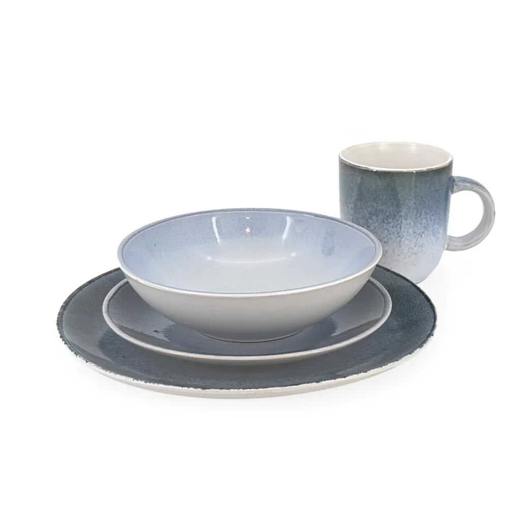 Ceramic Dinner Set Two Tone Blue