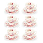 6 Cup Tea Cup & Saucer Set White Rose