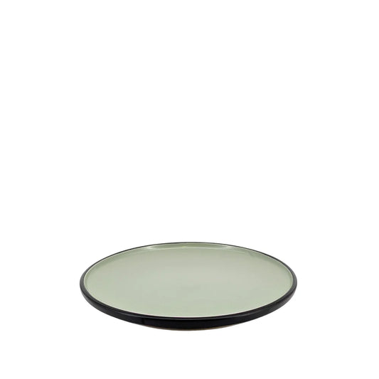 Ceramic Dinner Set Black & Matcha Green