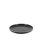 Ceramic Dinner Set Black with Natural Trim