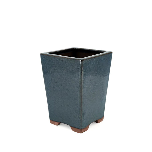 Ceramic Square Vase Blue 19cm
