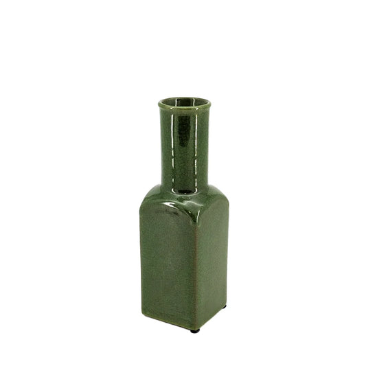 Ceramic Bottle Vase Green 23cm