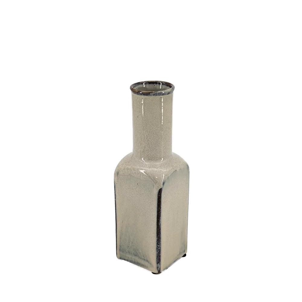 Ceramic Bottle Vase Light Beige 23cm