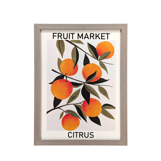 Gray Wood Framed Wall Art Citrus 33x43cm