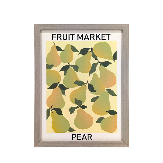 Gray Wood Framed Wall Art Pear 33x43cm