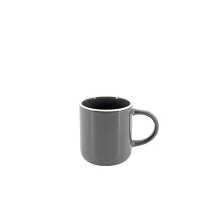 Ceramic Dinner Set Gray with White Trim