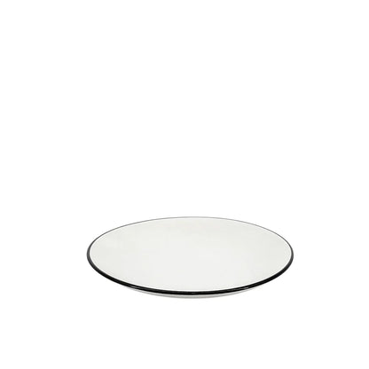 Ceramic Dinner Set Off White with Black Rim