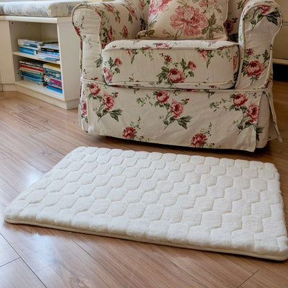 Floor Mat White Emboss 50cm x 76cm