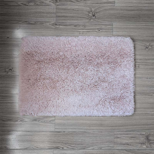 Floor Mat Pink Rabbit Fur 50cm x 76cm