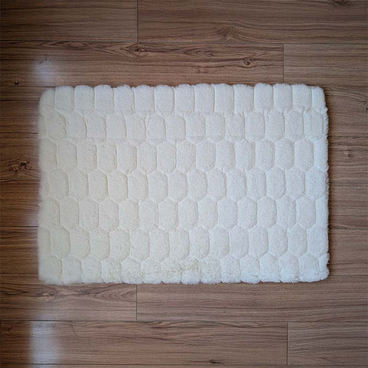 Floor Mat White Emboss 50cm x 76cm