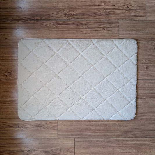 Floor Mat White Emboss 50cm x 76cm