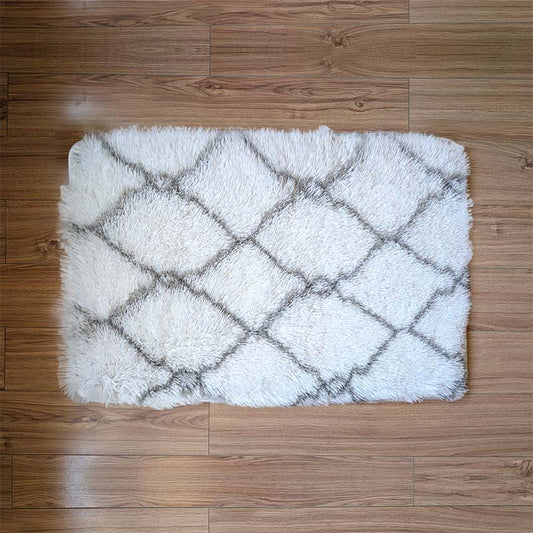 Floor Mat White Pattern 50cm x 76cm