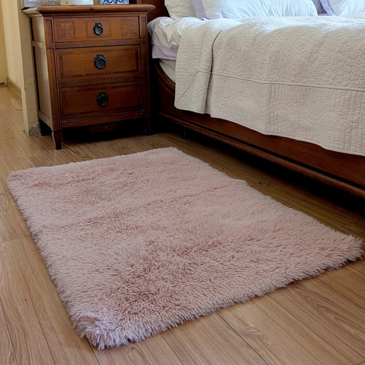Floor Mat Pink Poly-Fur 68cm x 106cm